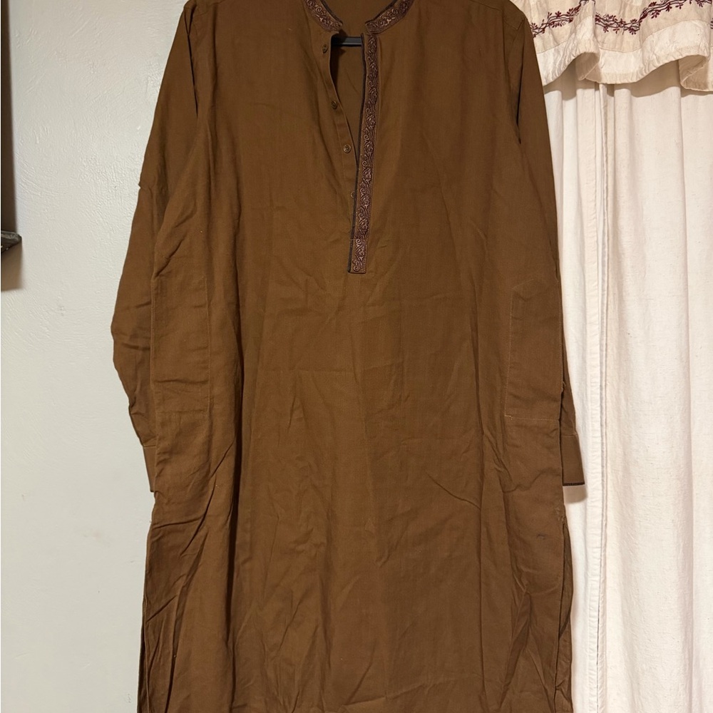 Brown Long Sleeve Kurta